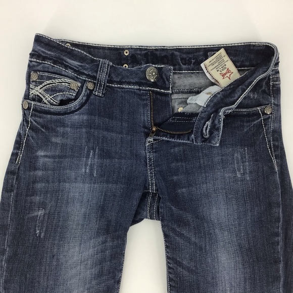 L.A. idol Cropped Dark Blue Wash Jeans, 29 - Picture 6 of 16